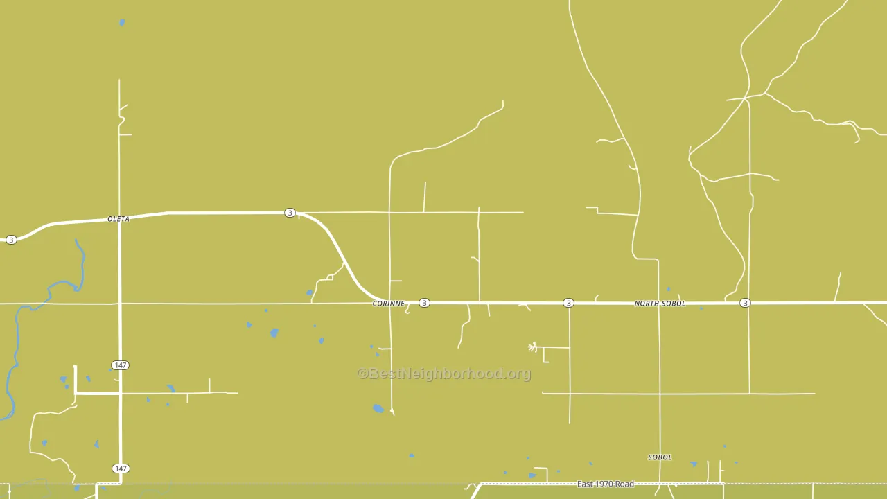 Corinne, OK block-group voter-turnout map
