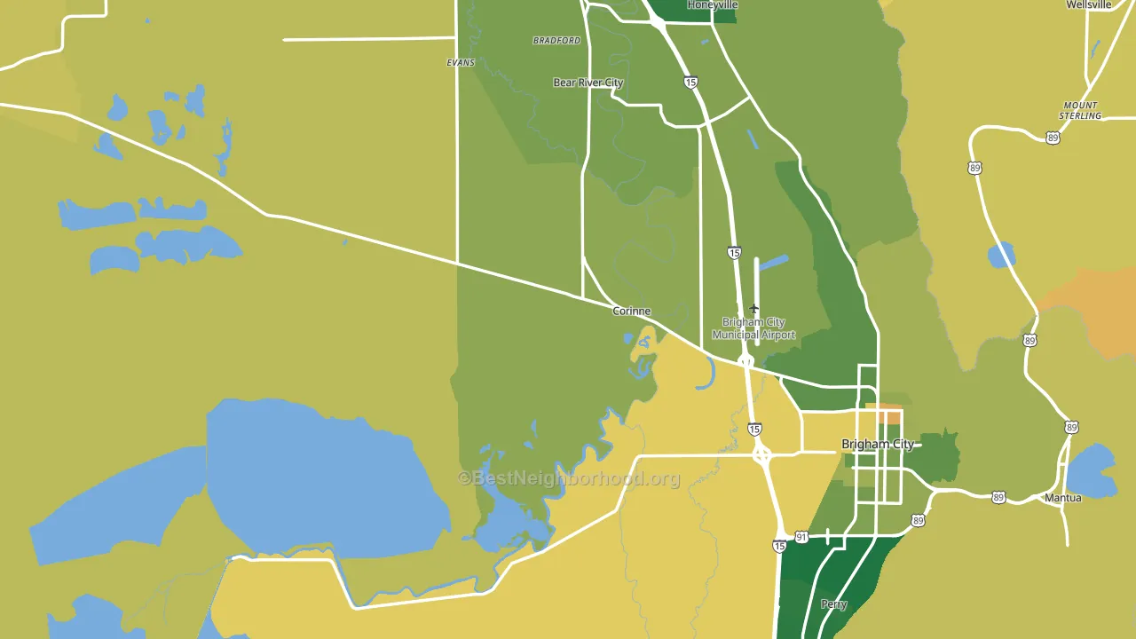 Corinne, UT block-group voter-turnout map