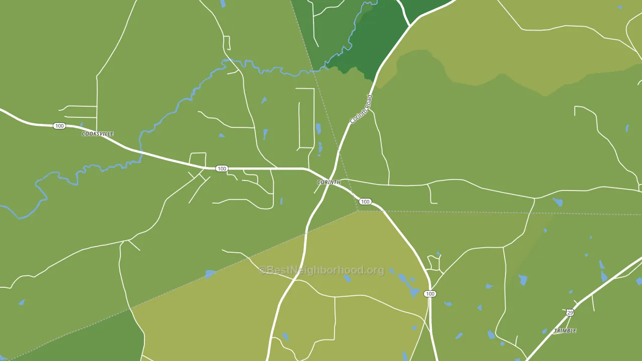 Corinth, GA block-group voter-turnout map