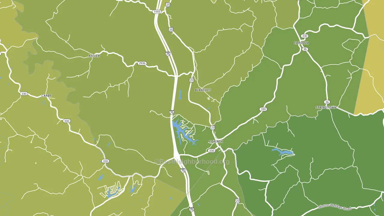 Corinth, KY block-group voter-turnout map