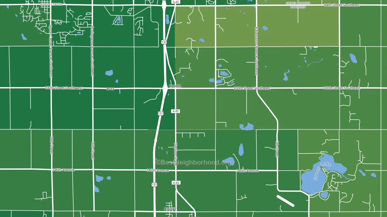 Corinth, MI block-group voter-turnout map