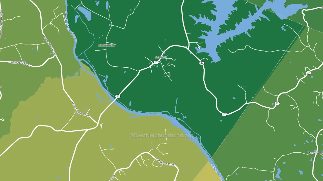 Corinth, NC block-group voter-turnout map