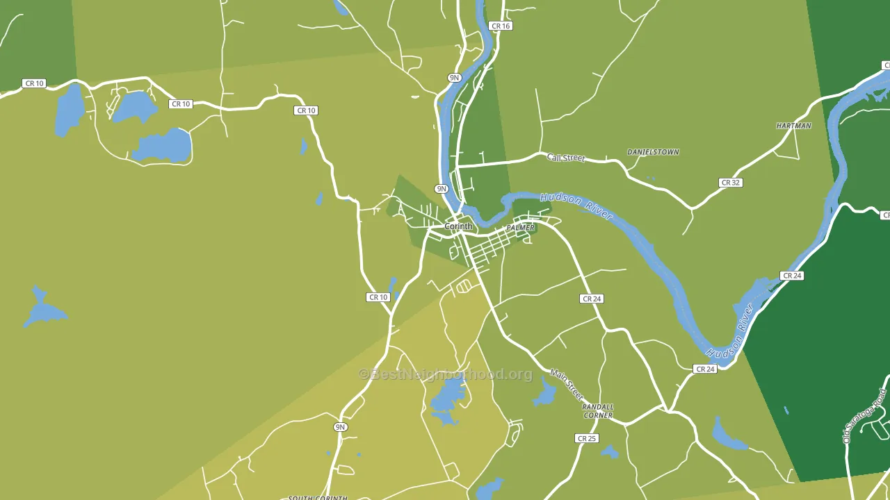 Corinth, NY block-group voter-turnout map