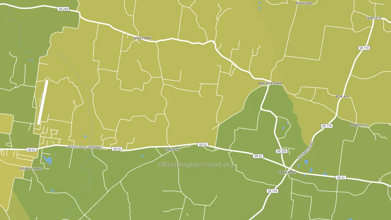 Corinth, TN block-group voter-turnout map