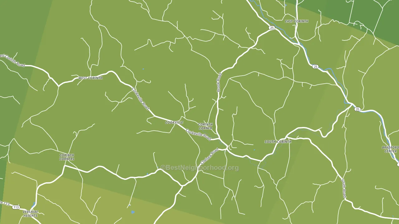 Corinth, VT block-group voter-turnout map
