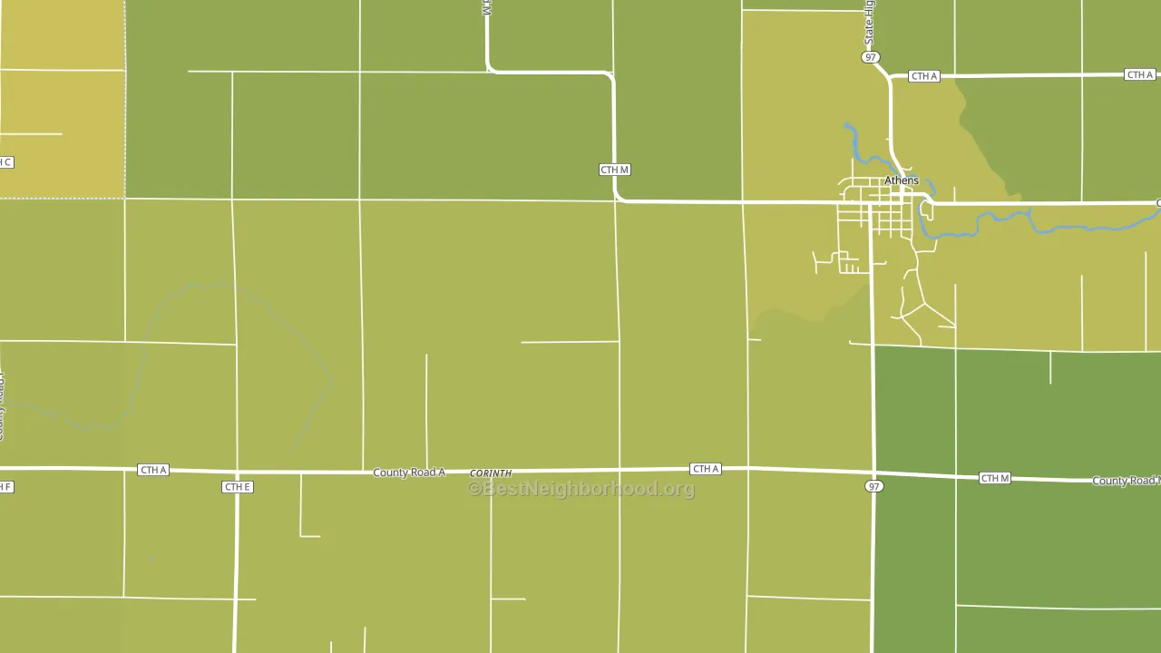 Corinth, WI block-group voter-turnout map