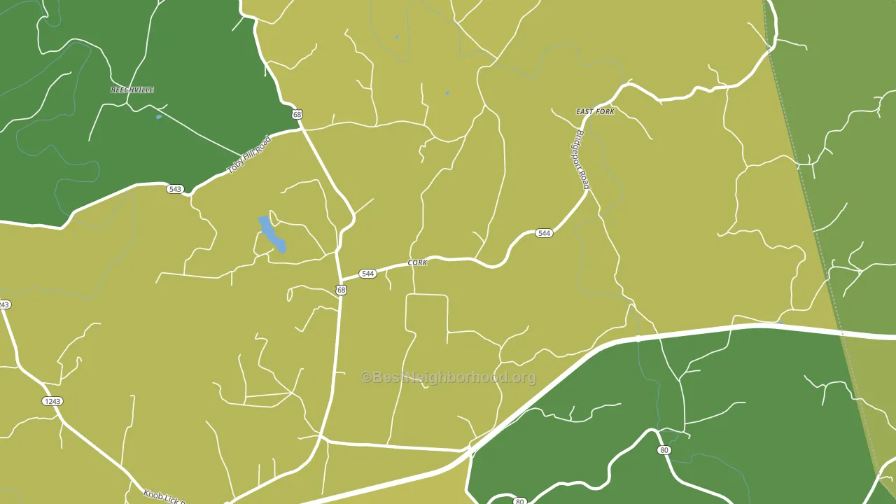 Cork, KY block-group voter-turnout map