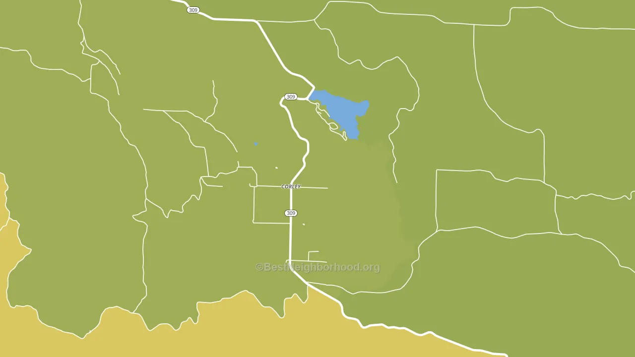 Corley, AR block-group voter-turnout map