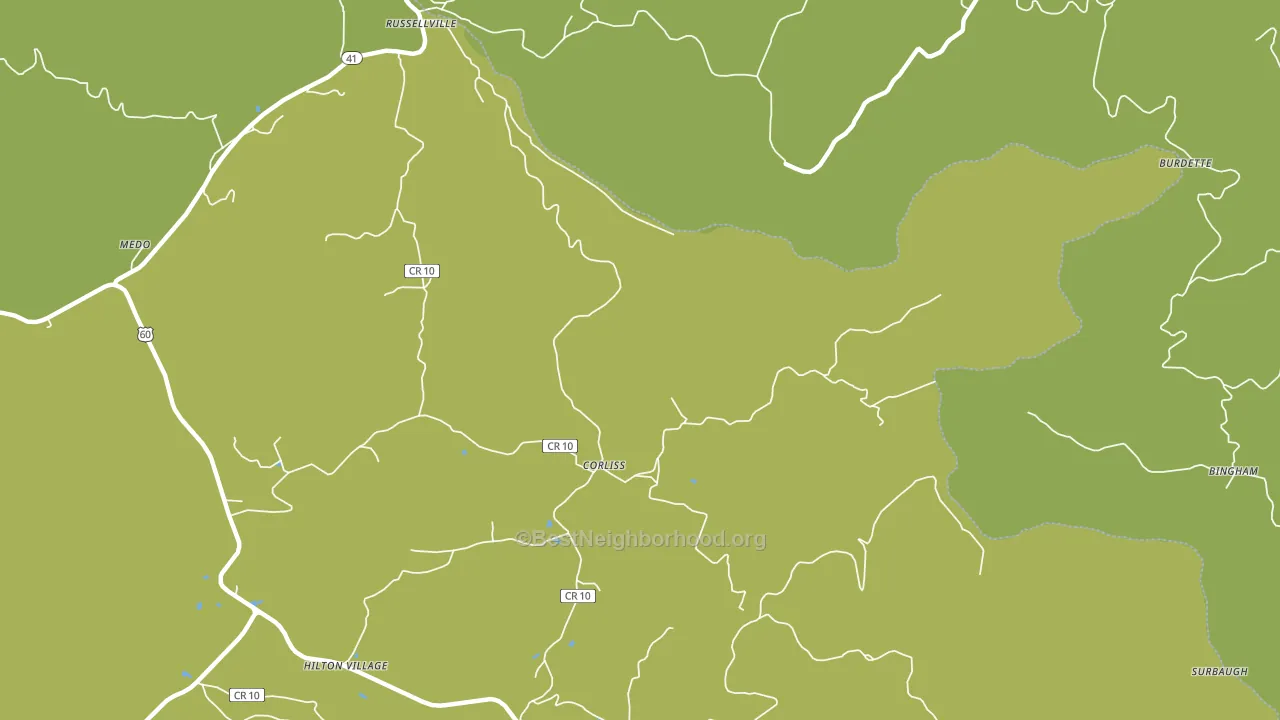 Corliss, WV block-group voter-turnout map