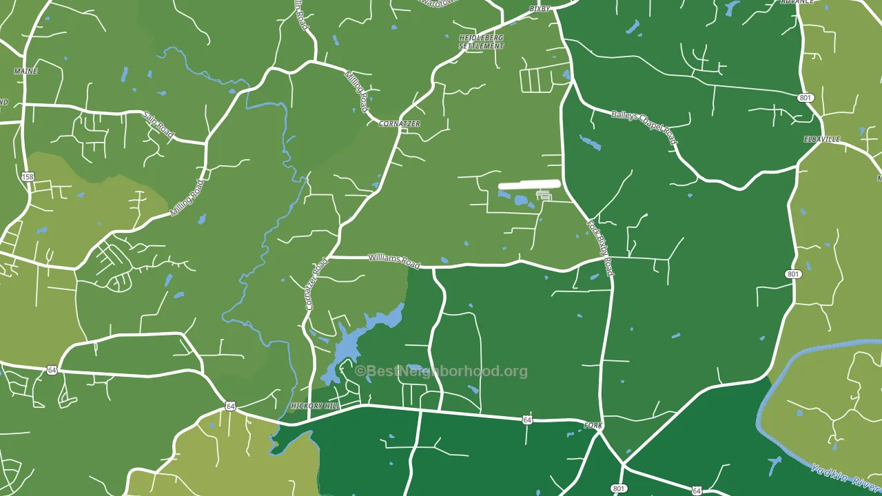 Cornatzer, NC block-group voter-turnout map