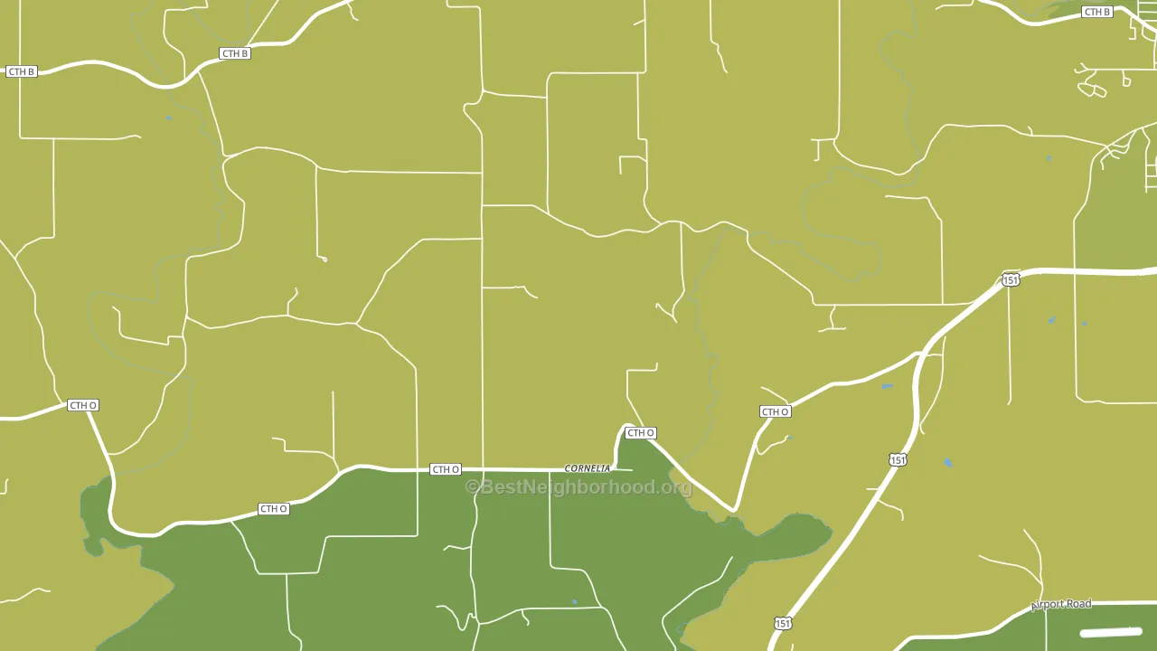 Cornelia, WI block-group voter-turnout map