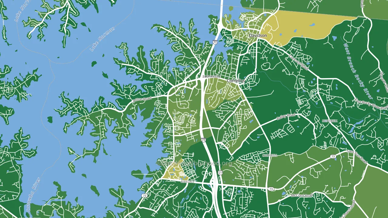 Cornelius, NC block-group voter-turnout map