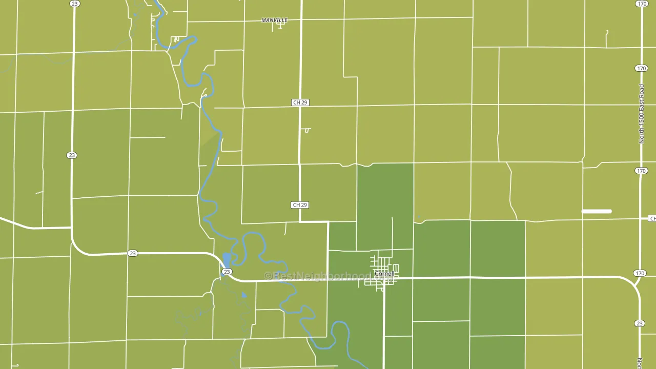 Cornell, IL block-group voter-turnout map
