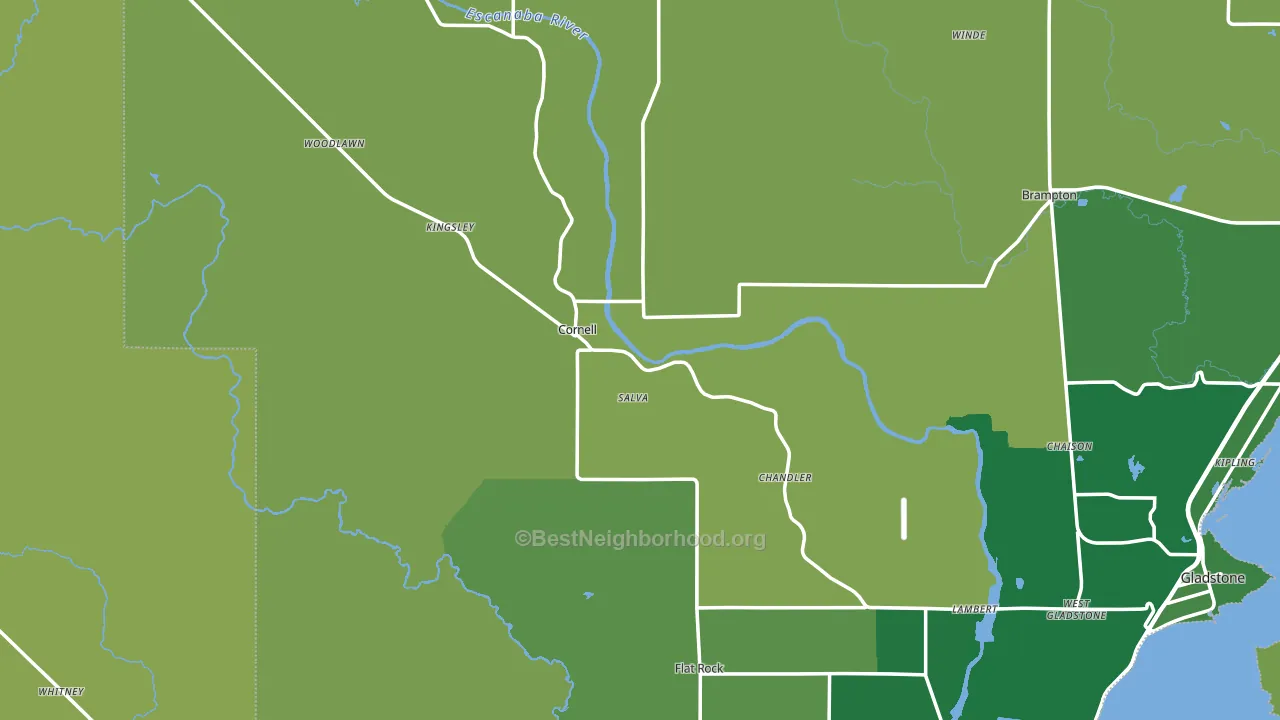 Cornell, MI block-group voter-turnout map