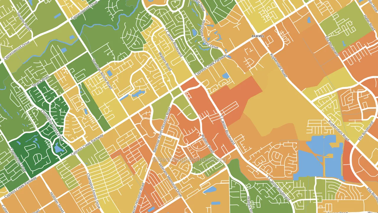Cornerstone Village North, Houston, TX block-group voter-turnout map