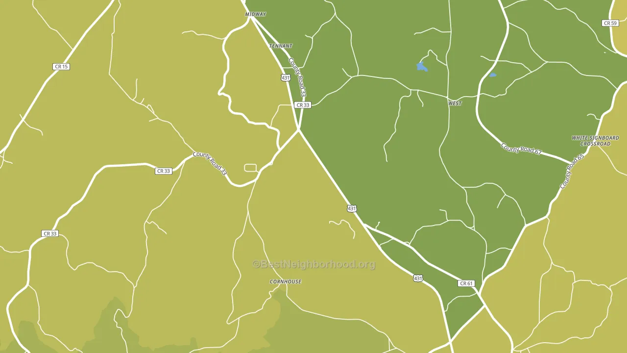 Cornhouse, AL block-group voter-turnout map