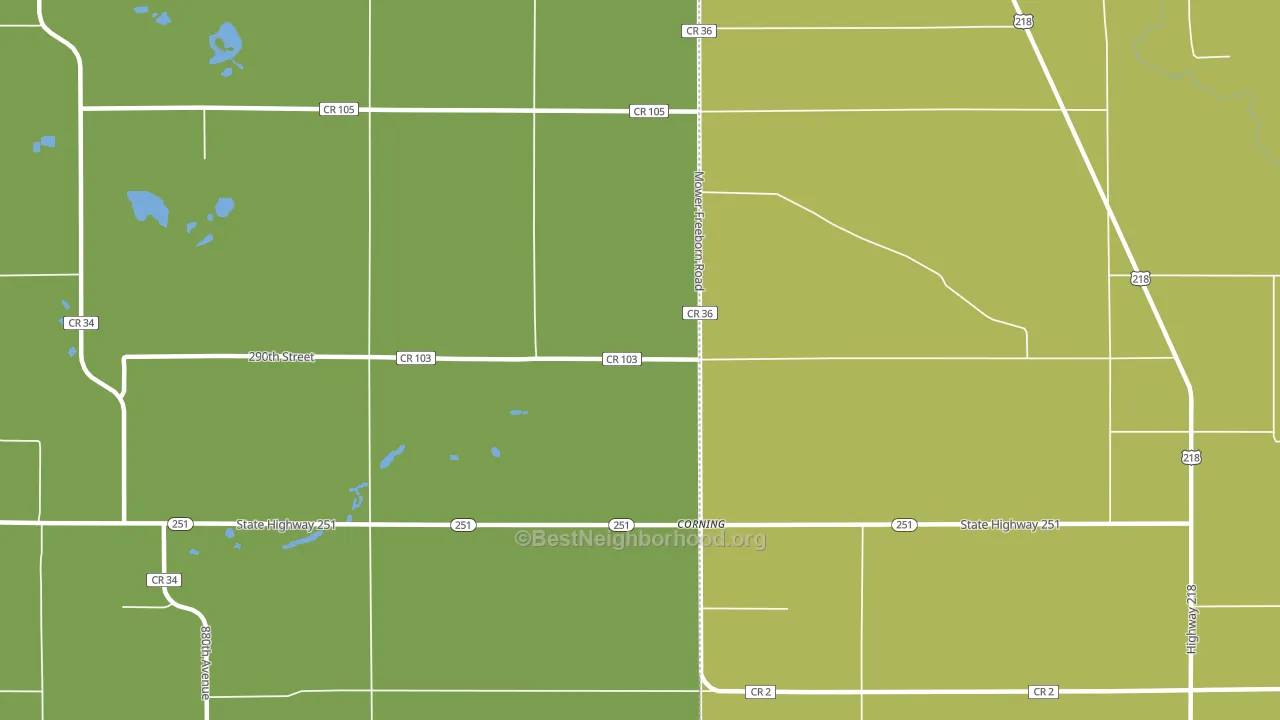 Corning, MN block-group voter-turnout map