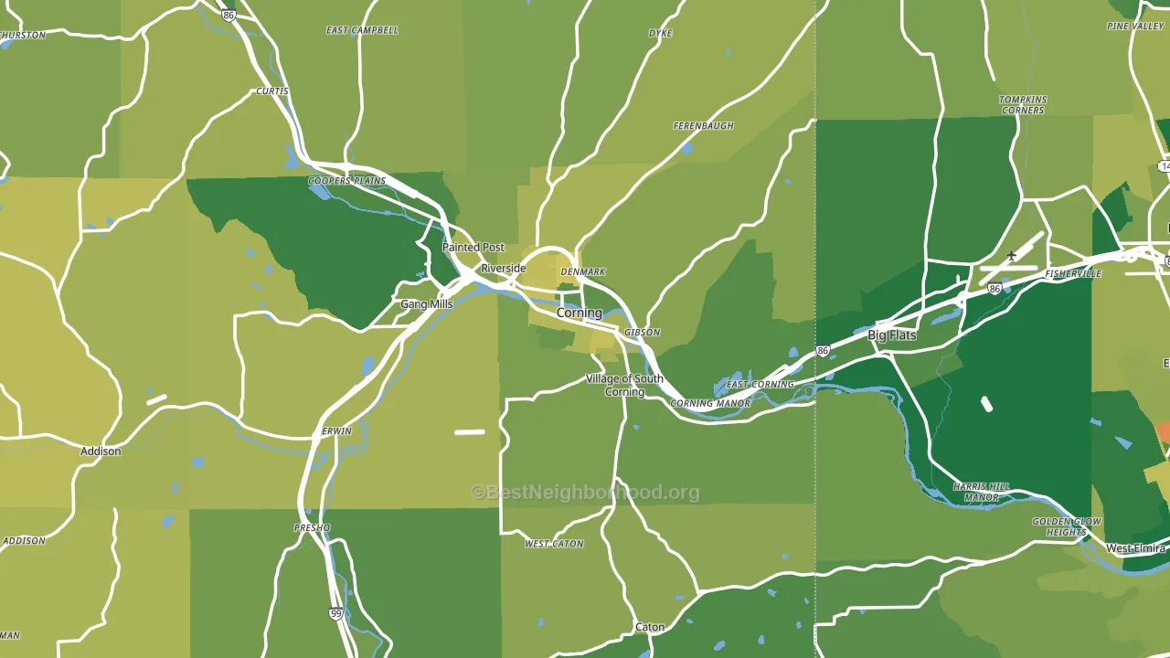Corning, NY block-group voter-turnout map