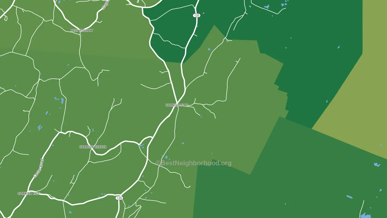 Cornish Flat, NH block-group voter-turnout map