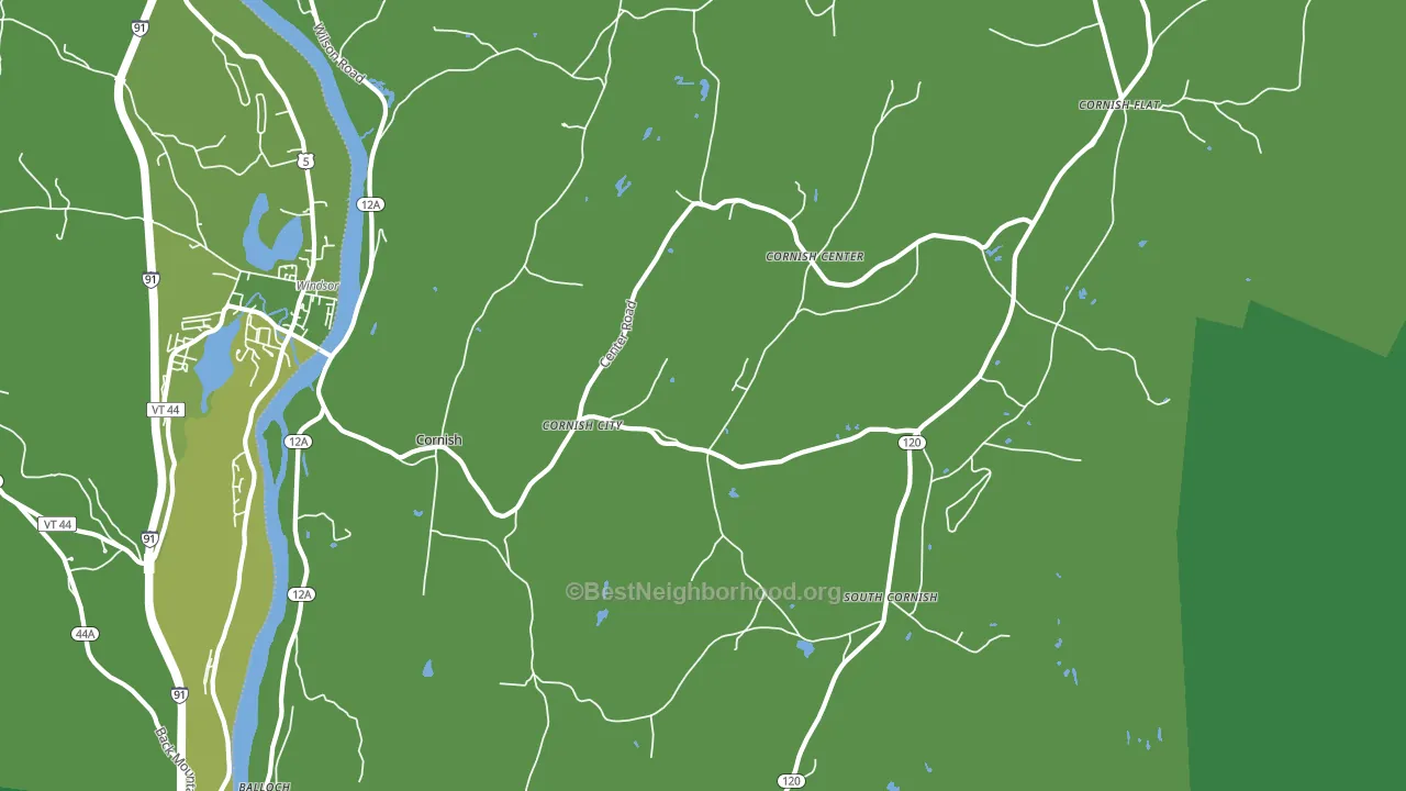 Cornish, NH block-group voter-turnout map