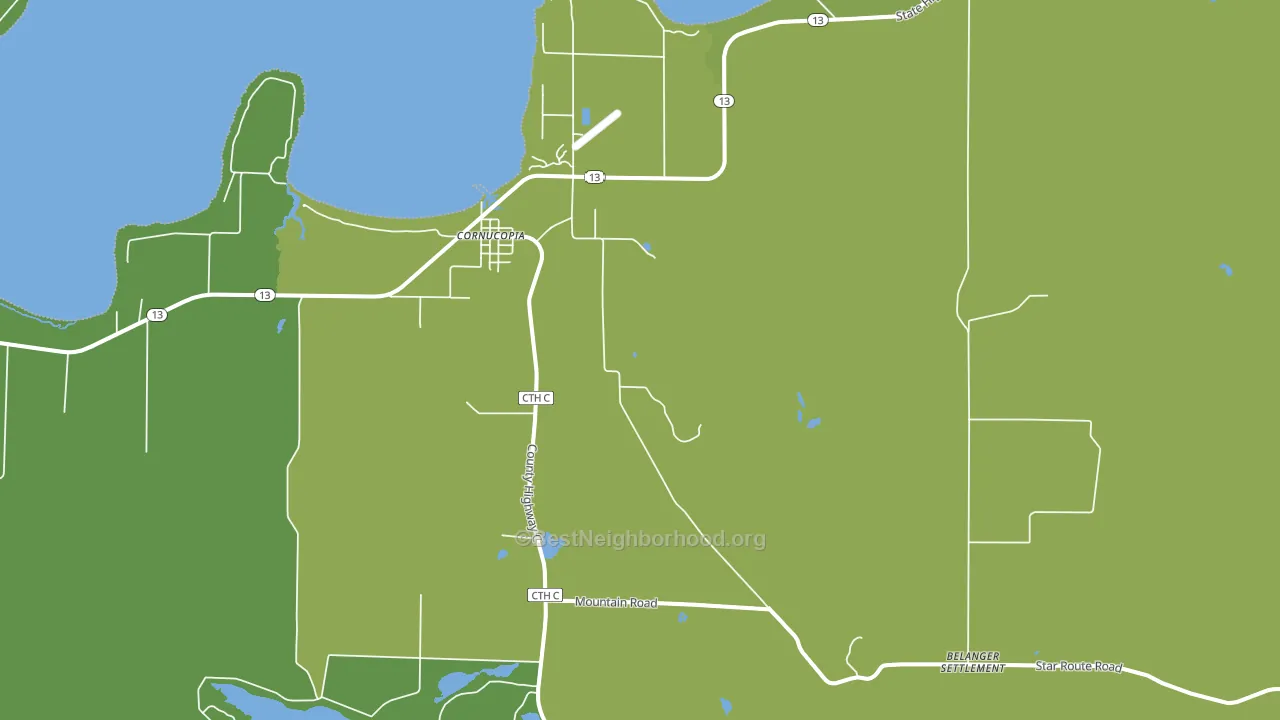 Cornucopia, WI block-group voter-turnout map