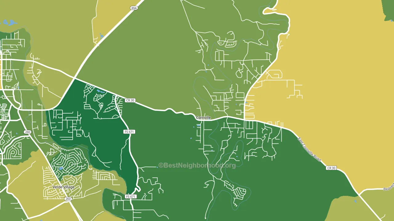 Cornville, AZ block-group voter-turnout map