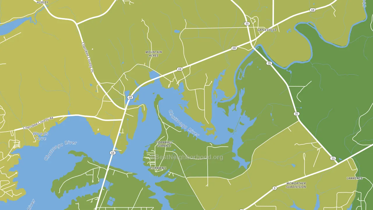 Cornwall Furnace, AL block-group voter-turnout map