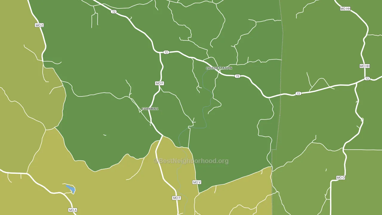 Cornwall, MO block-group voter-turnout map