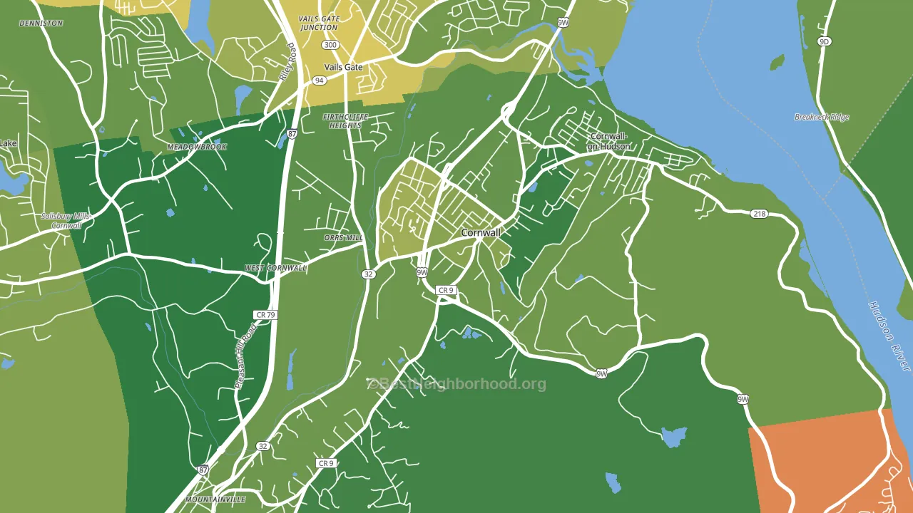 Cornwall, NY block-group voter-turnout map