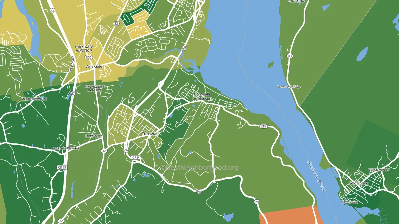 Cornwall On Hudson, NY block-group voter-turnout map