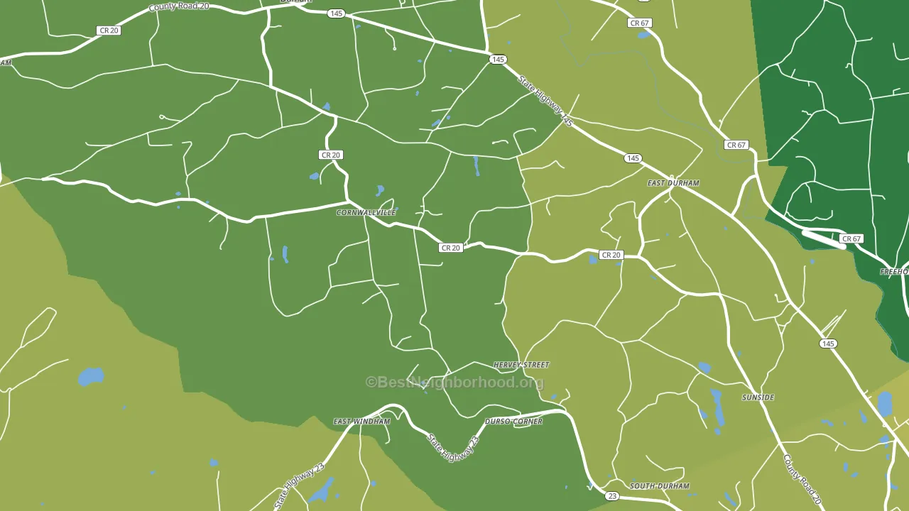 Cornwallville, NY block-group voter-turnout map