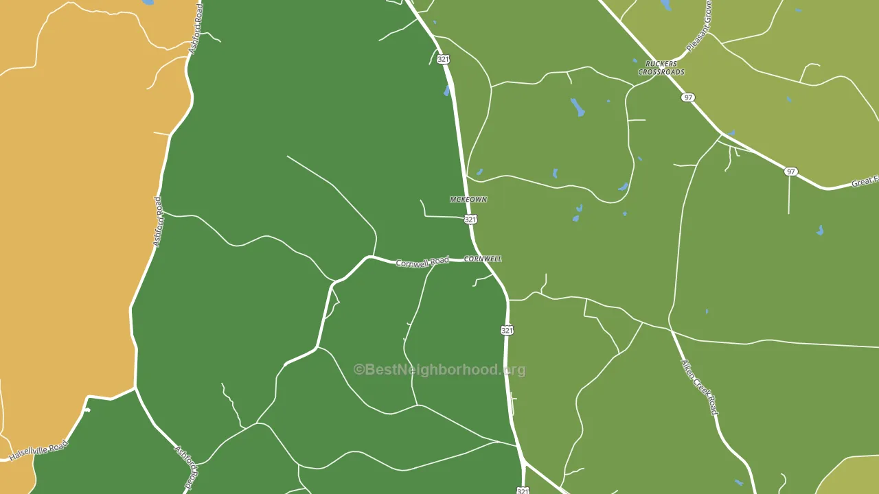 Cornwell, SC block-group voter-turnout map