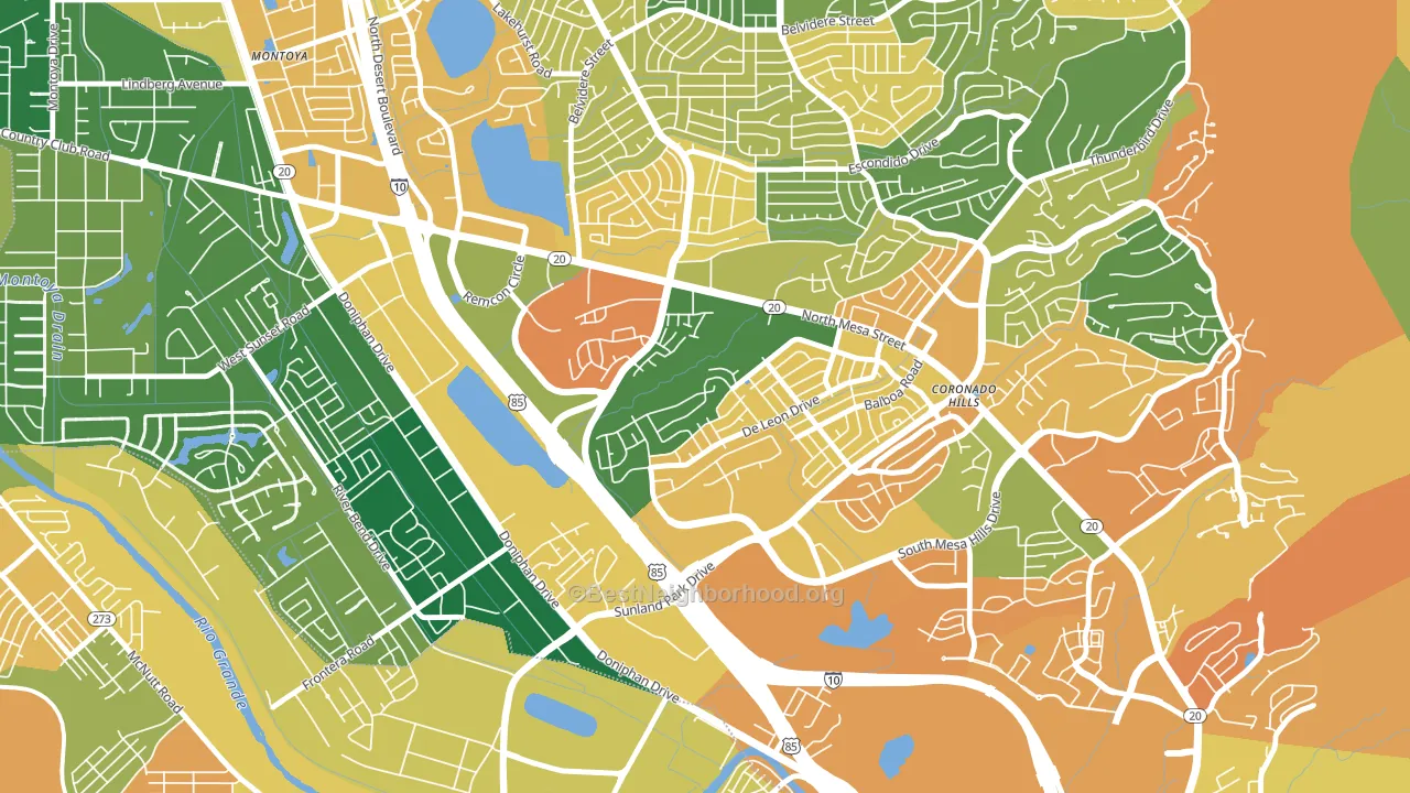 Coronado, El Paso, TX block-group voter-turnout map