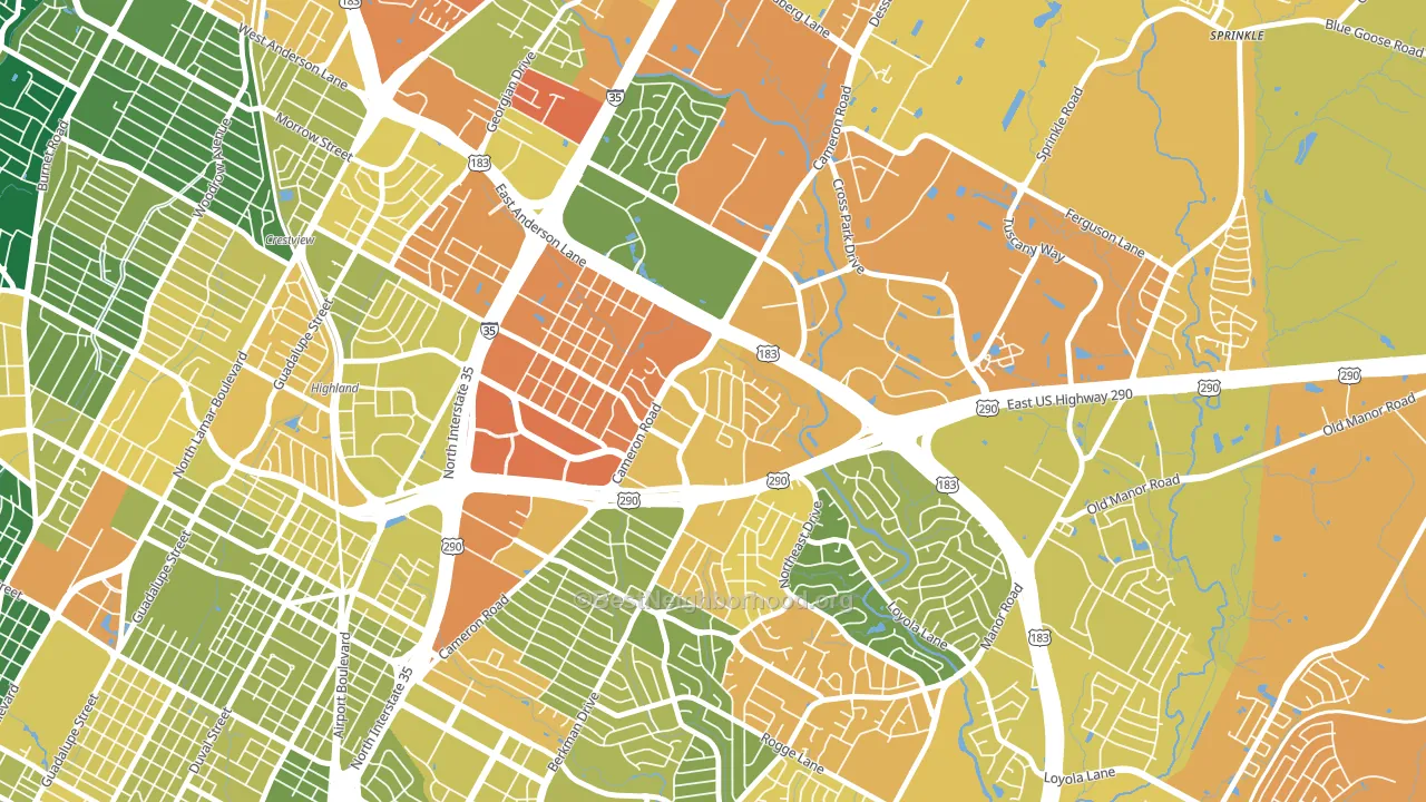 Coronado Hills, Austin, TX block-group voter-turnout map
