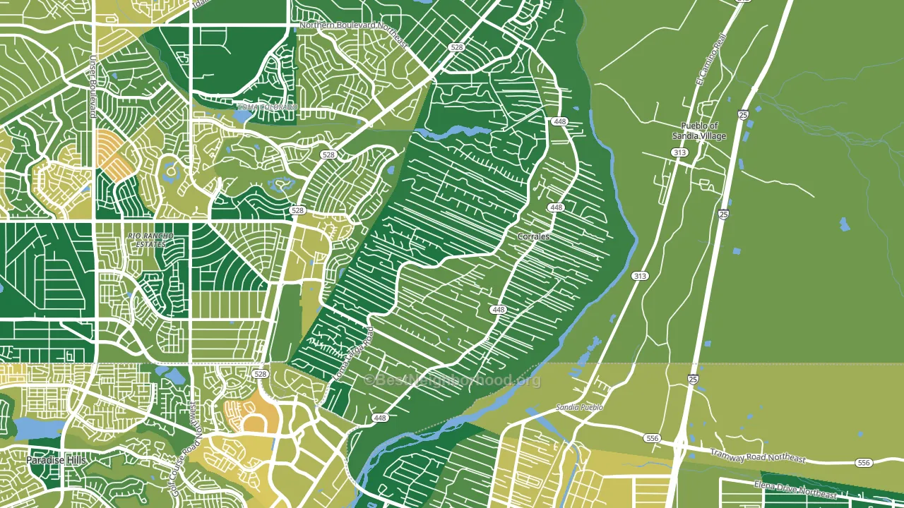 Corrales, NM block-group voter-turnout map