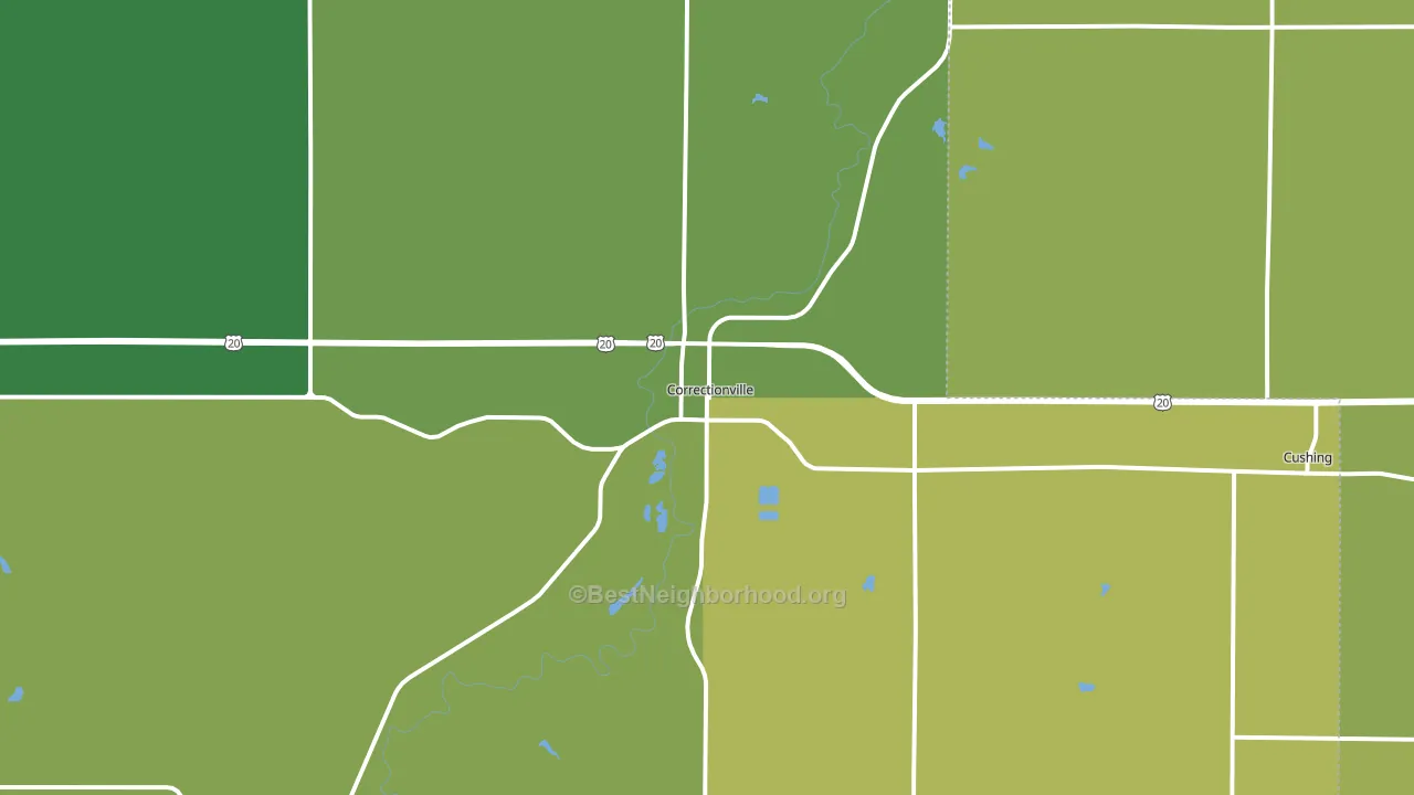 Correctionville, IA block-group voter-turnout map