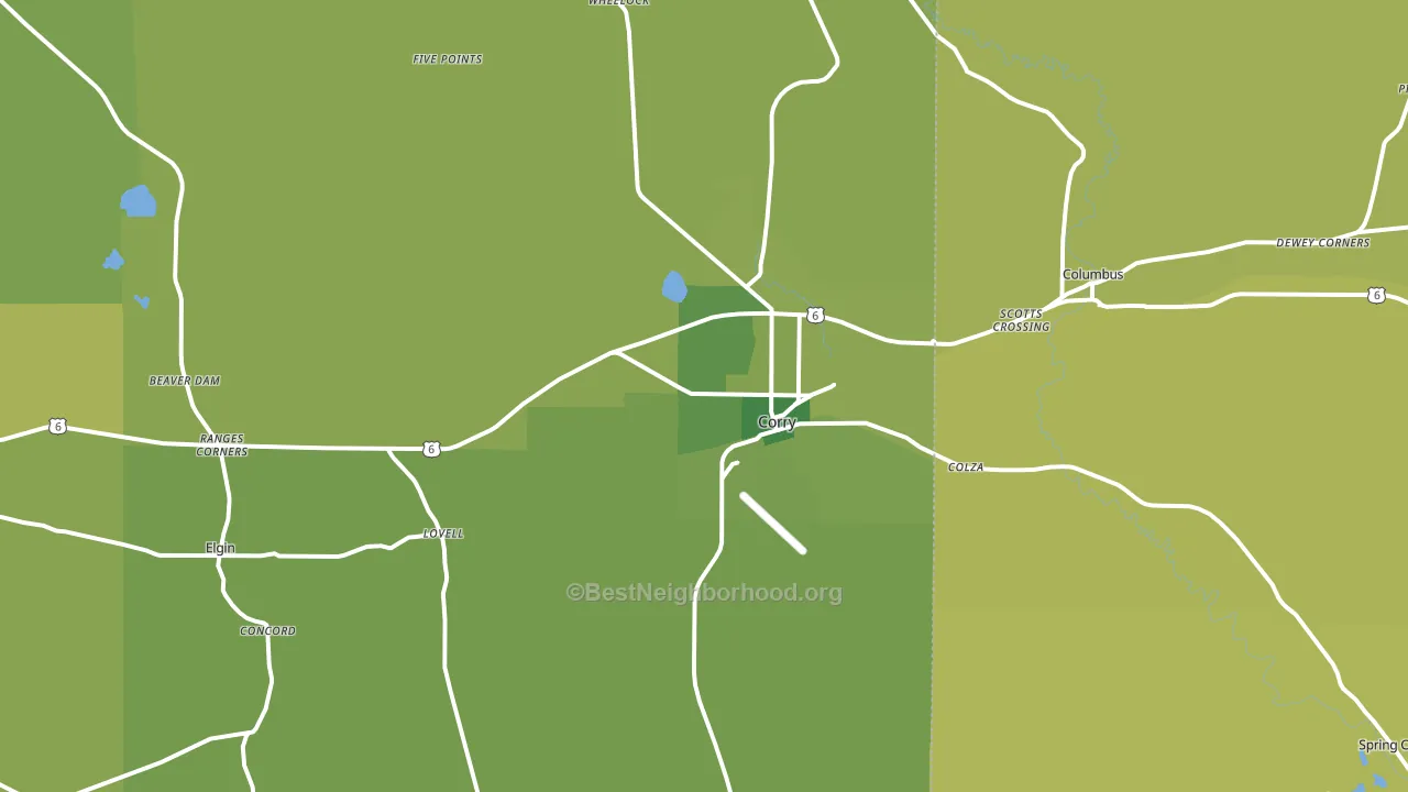 Corry, PA block-group voter-turnout map