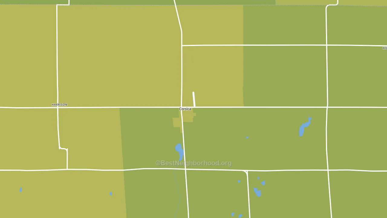 Corsica, SD block-group voter-turnout map