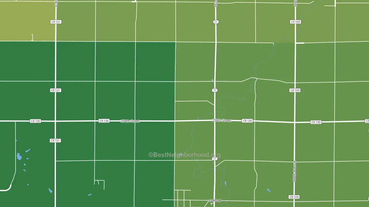 Corson, SD block-group voter-turnout map