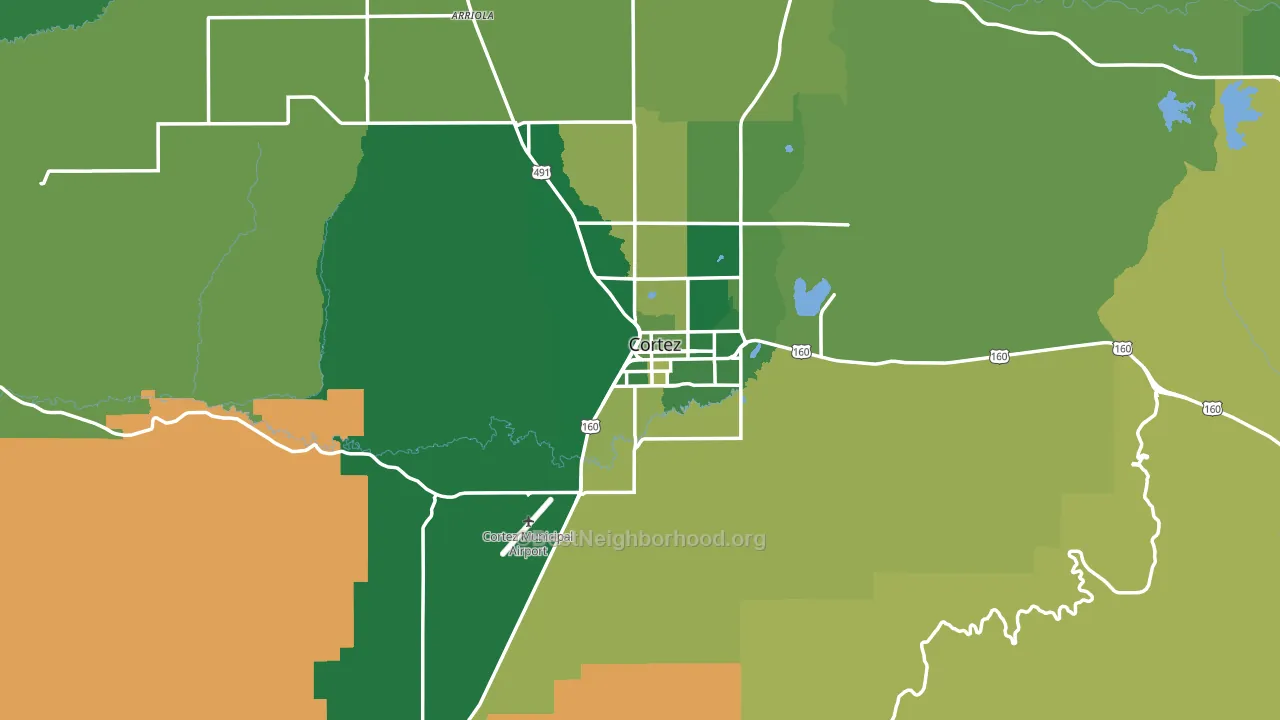 Cortez, CO block-group voter-turnout map