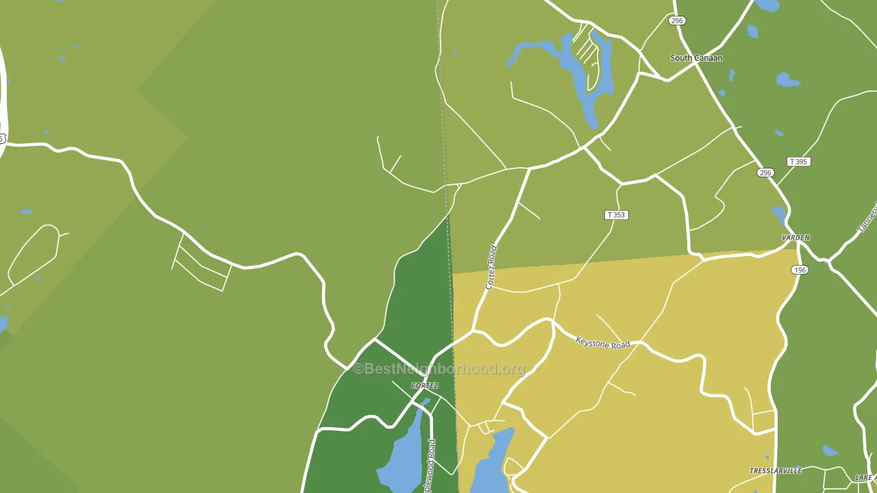 Cortez, PA block-group voter-turnout map