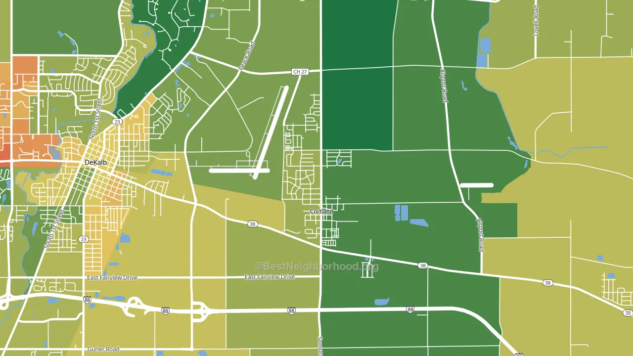 Cortland, IL block-group voter-turnout map