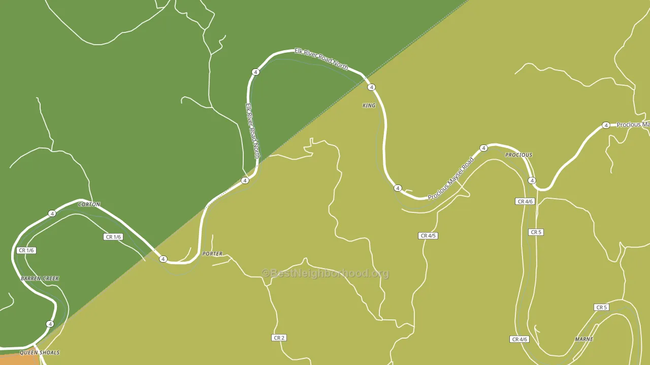 Corton, WV block-group voter-turnout map
