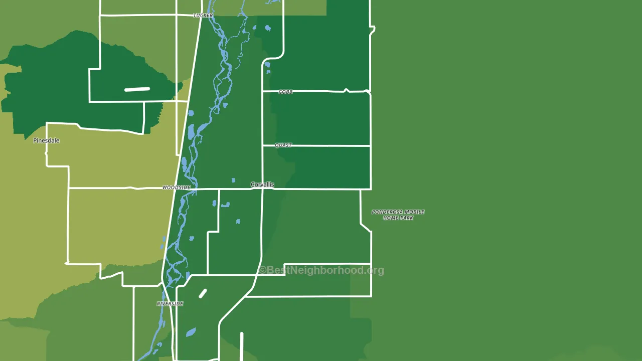 Corvallis, MT block-group voter-turnout map