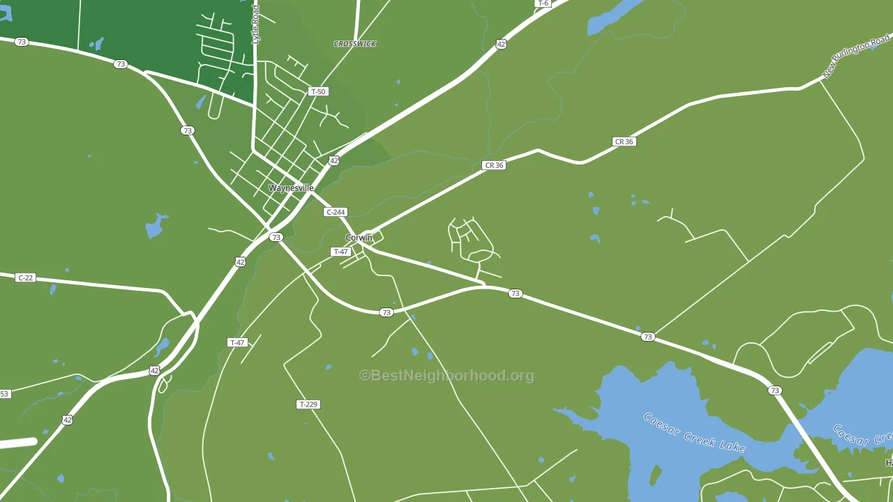 Corwin, OH block-group voter-turnout map