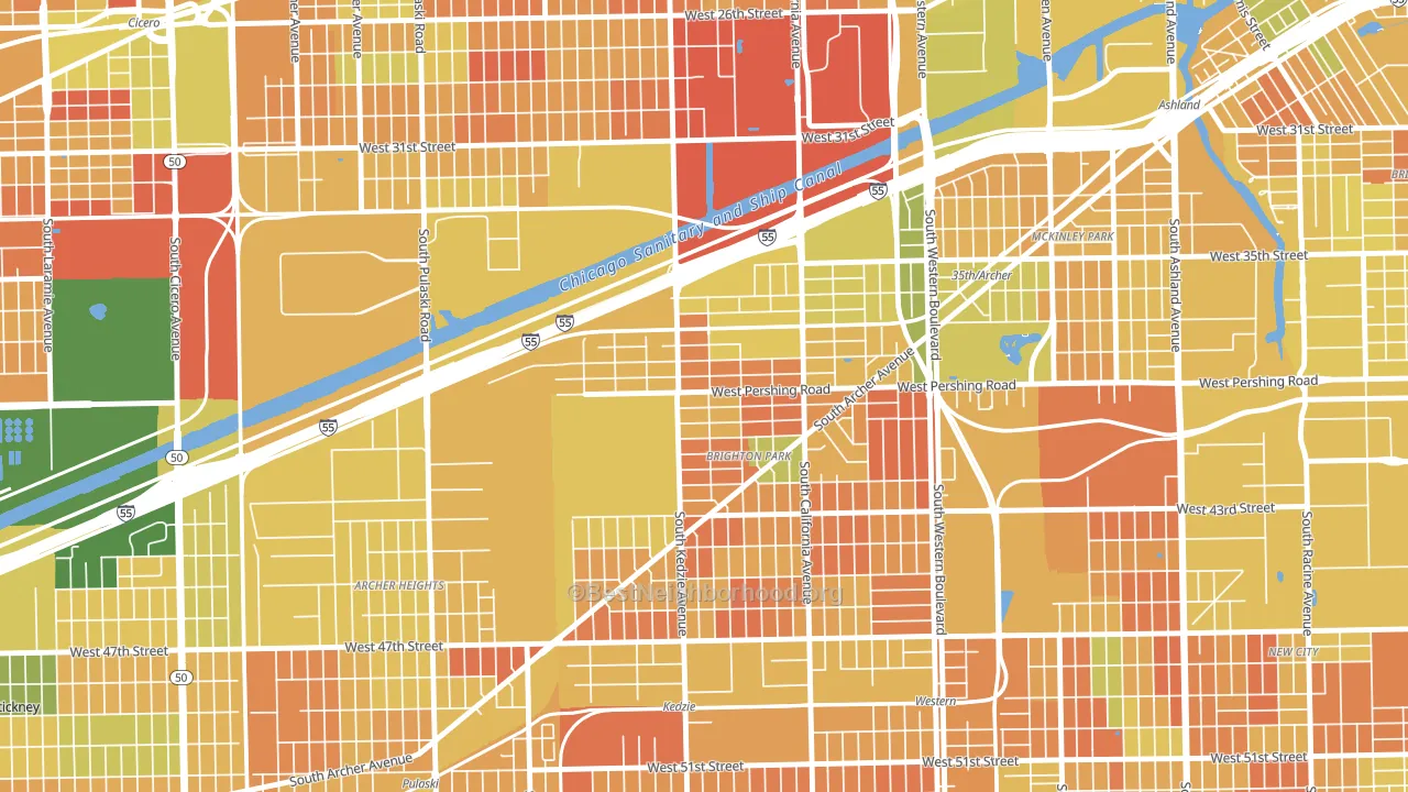 Corwith, Chicago, IL block-group voter-turnout map