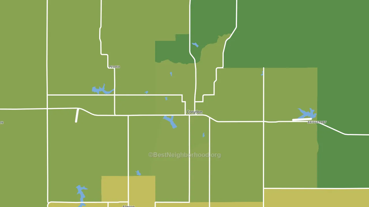 Corydon, IA block-group voter-turnout map