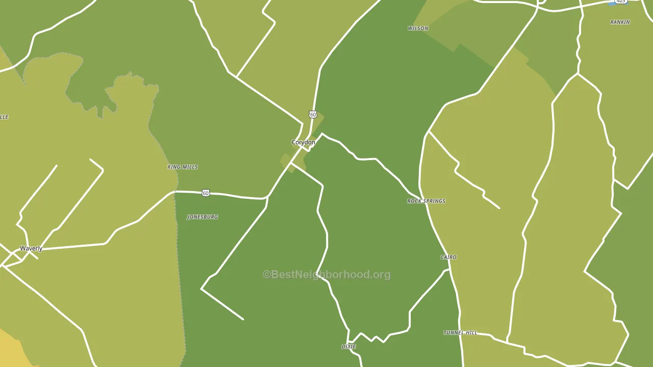 Corydon, KY block-group voter-turnout map