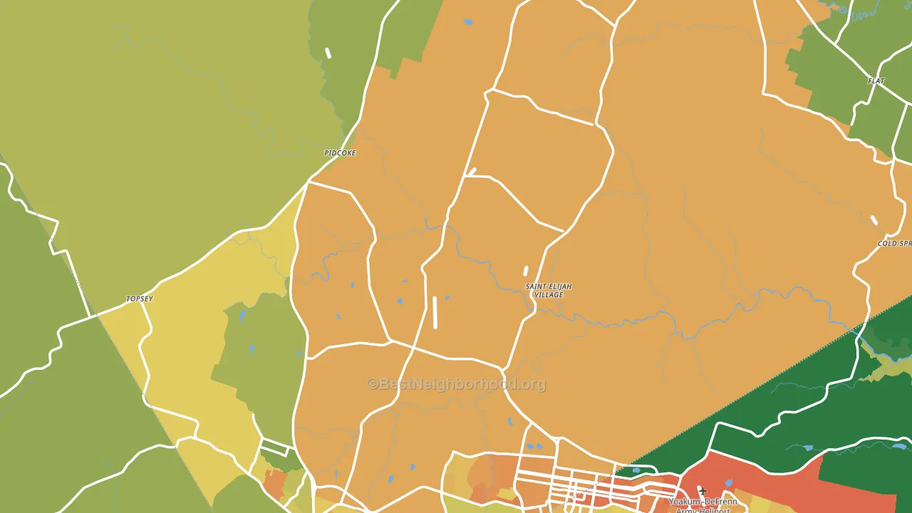 Coryell County, TX block-group voter-turnout map
