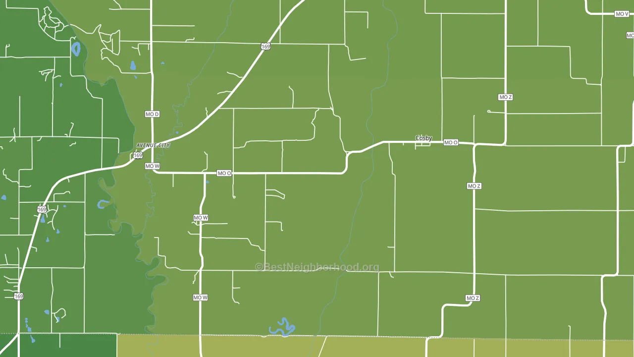 Cosby, MO block-group voter-turnout map